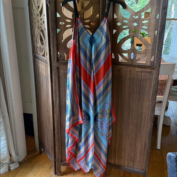 Beautiful Caribbean Navy Print Flowing Sundress - Picture 3 of 8